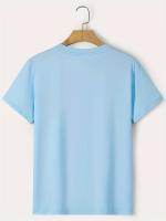 Camiseta De Algodón Puro 100% Para Hombre Estampado De París Ajuste Casual Holgado Veraniego Con Cuello Redondo Y Mangas Cortas - details 7