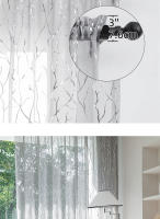 Cortina De Arbolado Silvery Sheer Para Sala De Estar Y Dormitorio Decoración Del Hogar 1 Pieza Moderno Estilo Poliéster Translúcido - details 9