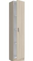 Armario auxiliar de 1 puerta con 3 estantes regulables. Compacto, funcional y reversible. Medidas: 180x37x37 cm. Acabado blanco, resistente y fácil de combinar. - details 4