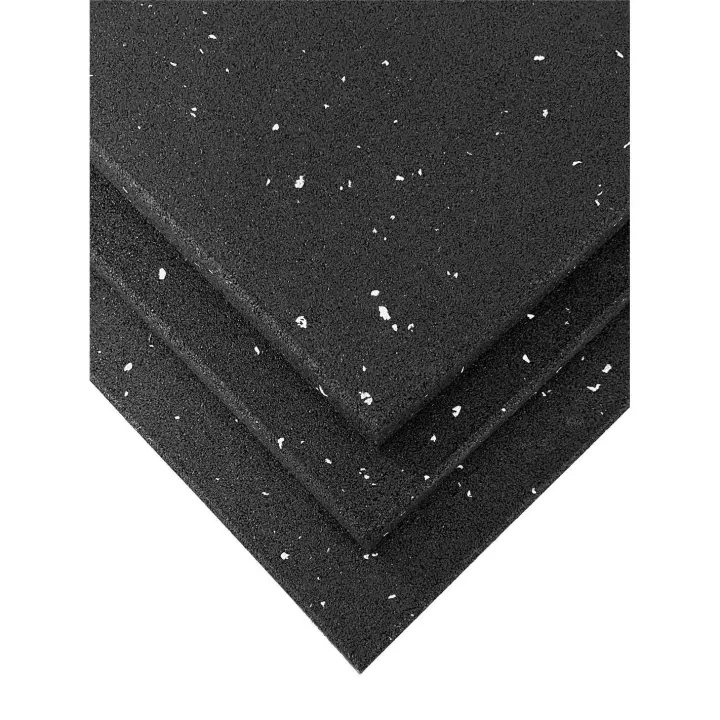JARDIN202 - Loseta de Caucho Maciza para Gimnasios y Halterofilia | Material Profesional | Moteado Blanco | PACK 50 X 50 CM - 1