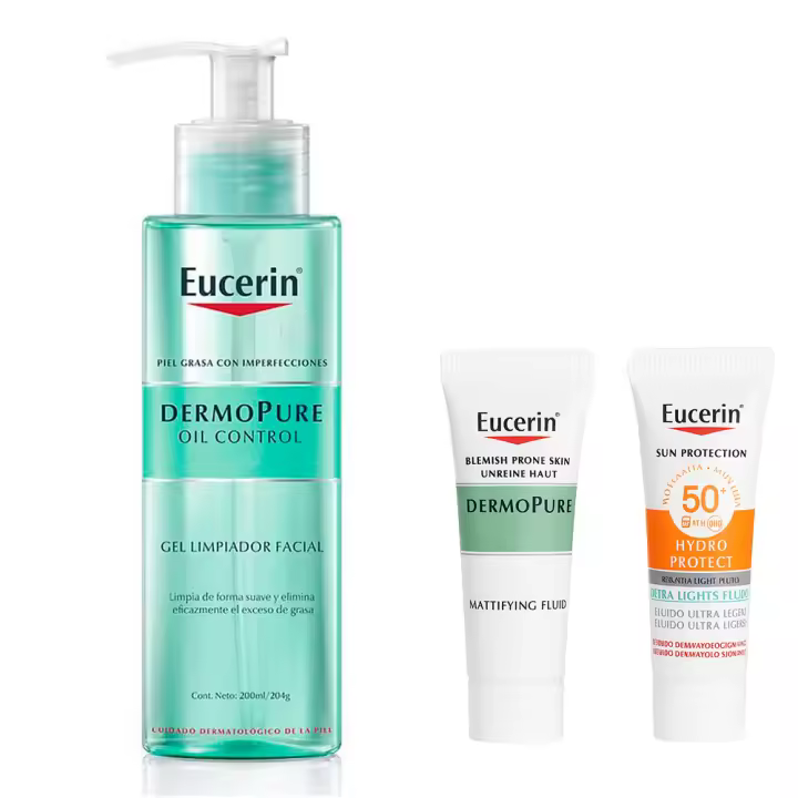 Eucerin Dermopure Oil Control Gel Limpiador Facial 400 ml + Regalo Anti-Pigment Gel Limpiador 20 ml - 1