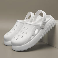 Sandalias De Plataforma Para Mujer Verano Antideslizantes Casual Playa Zapatos De Tela Sólida Cerrada Tobillera Clogs Sandalias - details 3