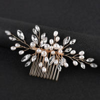 Pegatinas De Pelo De Perla Con Diamantes Para Mujer Accesorios De Cabello De Boda Florales De Moda Aleación De Aluminio - details 4