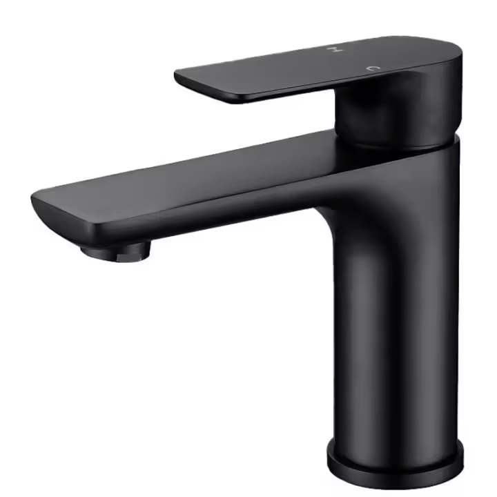 CA Grifo de baño moderno, grifo de lavabo de diseño elegante, grifo mezclador de acero inoxidable para cocina, agua caliente y fría disponible, grifo de acero inoxidable negro - TONCHEAN - 1