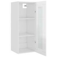 vidaXL Armario de pared colgante blanco brillante 34,5x34x90 cm - details 5