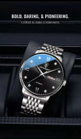 Reloj De Lujo Para Hombre POEDAGAR Deportivo Impermeable Con Luminiscencia Fecha Día De La Semana Acero Inoxidable Reloj De Cuarzo Con Estuche - details 3
