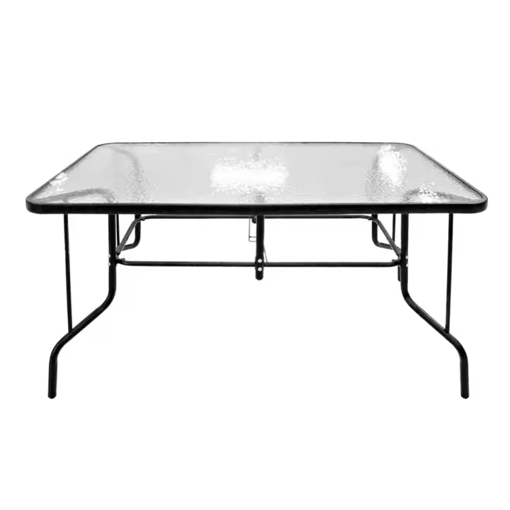 Mesa de jardín acero/cristal 70x130x80 cm - 1