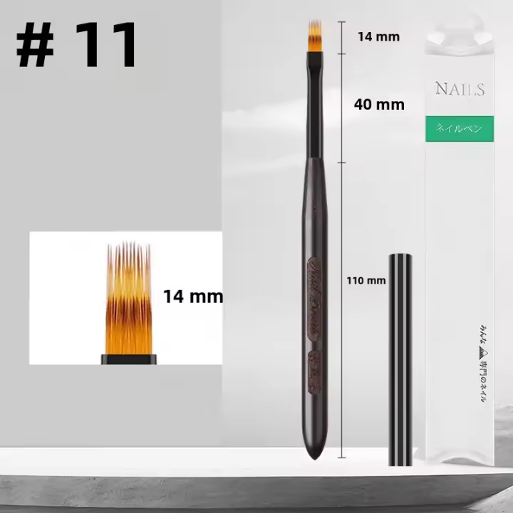 Pincel De Dibujo Para Manicura Y Pintura En Gel UV Con Mango Redondo De Madera Sandalo Uso Para Extensión Y Gradientes - 1