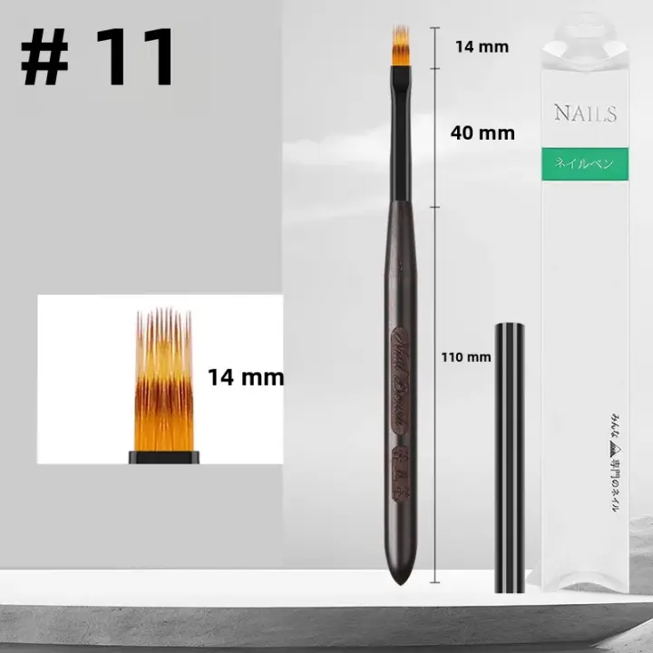 Pincel De Dibujo Para Manicura Y Pintura En Gel UV Con Mango Redondo De Madera Sandalo Uso Para Extensión Y Gradientes - 1