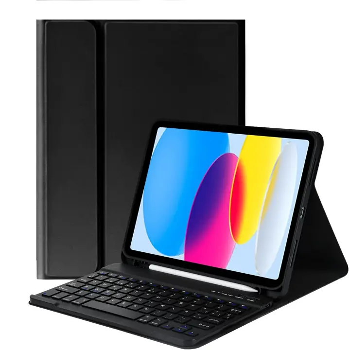 Funda con Teclado Compatible con  iPad Air 11 2024 ( A2902 / A2903 /A2904)，iPad Air 5ª y 4ª Gen 10,9" 2022/2020 / iPad Pro 11 2021/2020/2018, Funda con Teclado Bluetooth  Español Magnético，Funda Protectora Delgada con Ranura de Lápiz - 1