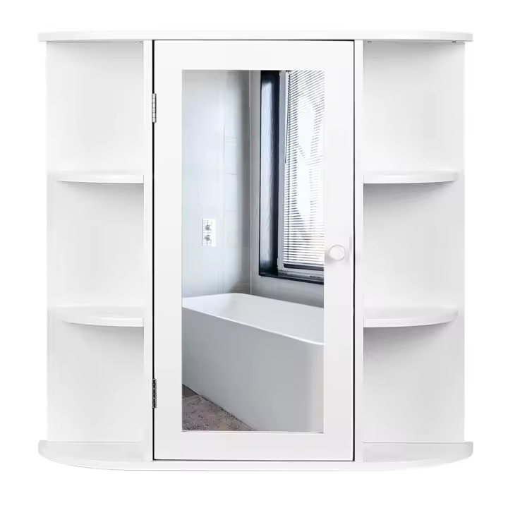 Armario de Baño, armario de espejo de pared, armario de baño, estante de 60 x 17 x 58 cm - 1
