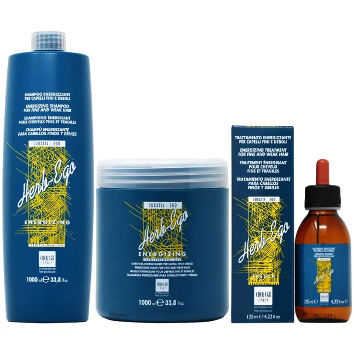 Alterego Everego Herb-Ego Mascarilla Energizante 1000ML, Único,Alterego Everego Herb-Ego Fresh Tratamiento Energizante/Loción 125ML, Único, Estándar in set Hogdseirrs Everego Herb-Ego Champú Energizante 1000ML, Único, Estándar & Estándar - 1
