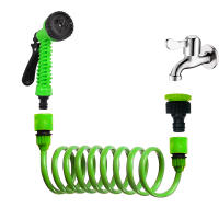 AYA MARKET Manguera Espiral, Manguera de Jardín Extensible, con Pistola de Riego y Adaptador Universal. 7 Modos de Chorro Ideal para Jardín y Limpieza de Auto Fácil de Almacenaje - details 0