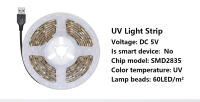 Tira De Luz LED UV DC 5V 395-405nm 1M 2M 3M SMD 2835 Impermeable Para USB Para El Hogar Y Jardín Cadena De Luces Flexibles - details 2