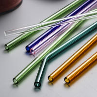 Juego De 8 Pajillas De Vidrio Reutilizable De Alta Borosilicato Para Smoothies Y Cocktails 12mm Pajilla Saludable Y Ecológica Con Cepillo Para Limpieza - details 8