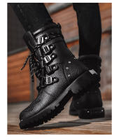 Botas De Ciclismo Para Hombres De Cuatro Estaciones Botas De Motocicleta Al Aire Libre De Talla Grande Altas En Cuero Casual Antideslizantes Estilo Británico - details 13