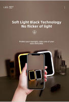 Espejo De Maquillaje Con Pantalla Táctil LED Plegable Y 3 Modos De Luz Recargable Por USB Color ABS Herramientas De Cosméticos - details 10