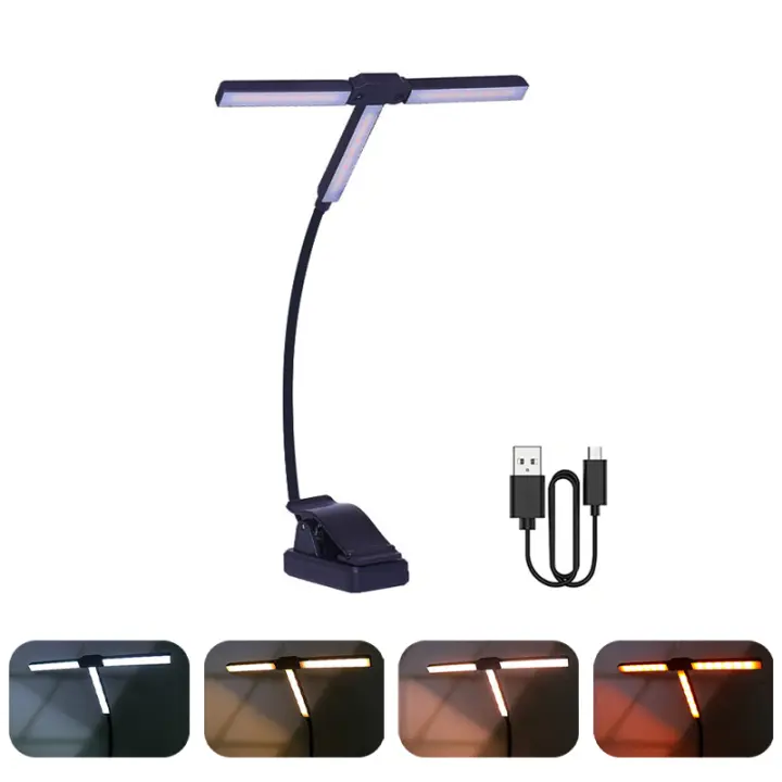 Luz De Lectura LED Tri-Head 51 LEDs Recargable USB Para Leer En Cama Lámpara De Escritorio Portátil Con Clip Flexible En 4 Colores - 1
