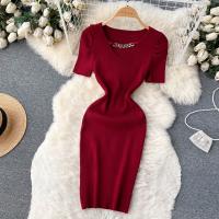 Vestido De Verano Con Diseño De Cadena Y Mangas Cortas Estilo Coreano Ajustado Para Mujer Vestido De Fiesta Mini De Cintura Alta Con Cierre Pullover - details 22