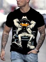 Camiseta De Hombre Con Estampado De Pato Divertido Talla Grande Estilo Casual Verano Camiseta De Poliéster Transpirable Y Secado Rápido Para Exterior - details 4