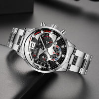Reloj De Pulsera De Cuarzo Para Hombre LVPAI Silvery Fashion Casual Estilo De Negocios Pulsera De Acero Inoxidable Dial Exquisito - details 2