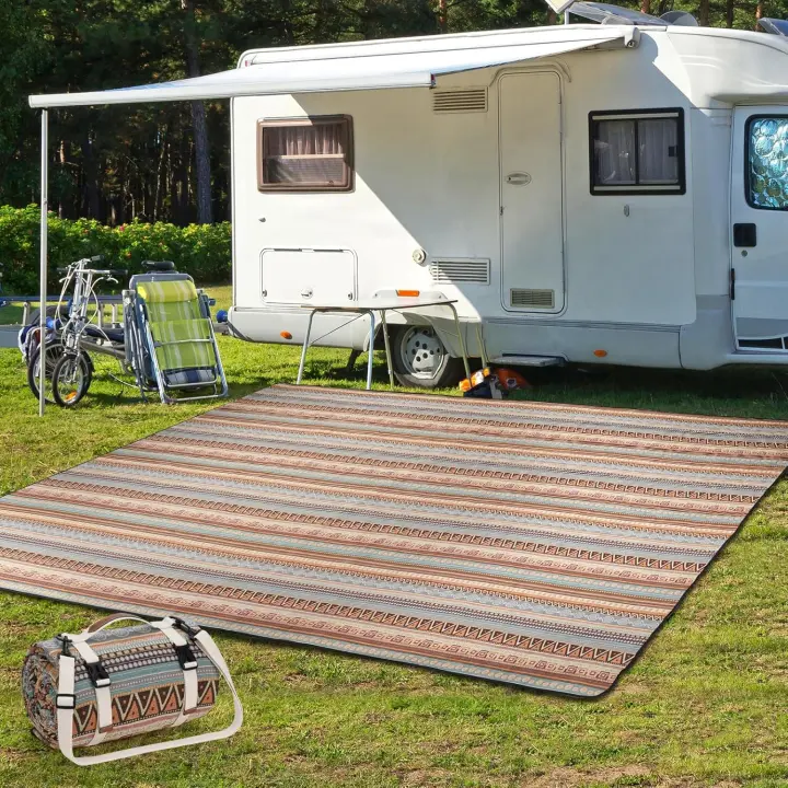 Mantas de picnics para Exterior, extragrandes, impermeables, Con Correa para el hombro, lavables a Máquina, Con respaldo a prueba de Arena Para, césped, campamentos, caminatas y conciertos (Azul) - 1