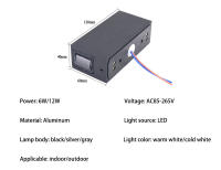 Lámpara De Pared Exterior Impermeable LED COB IP65 Aluminio Iluminación De Jardín Puerta Luz Moderna AC85-265V - details 0