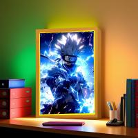 Marco De Fotos Para Pintura Con Figura De Anime Naruto Sasuke Gaara Luz LED Nocturna Decoración Para Dormitorio Regalo De Navidad Lámpara De La Luna - details 1