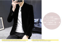 Camisa De Cuello Yuan Slim Fit En Veludo Estilo Coreano Moda Casual Para Hombres Abrigo Boutique Canario Nueva Version - details 8