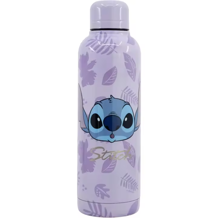 Botella de agua reutilizable Stitch 515 ml, térmica de acero inoxidable con doble aislamiento - 1