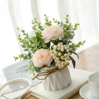 Bouquet De Flores Artificiales Hydrangea Y Rosas Silken Decoración Para Hogar Jardín Bodas Y Navidad Plantas Decorativas Con Vaso - details 11
