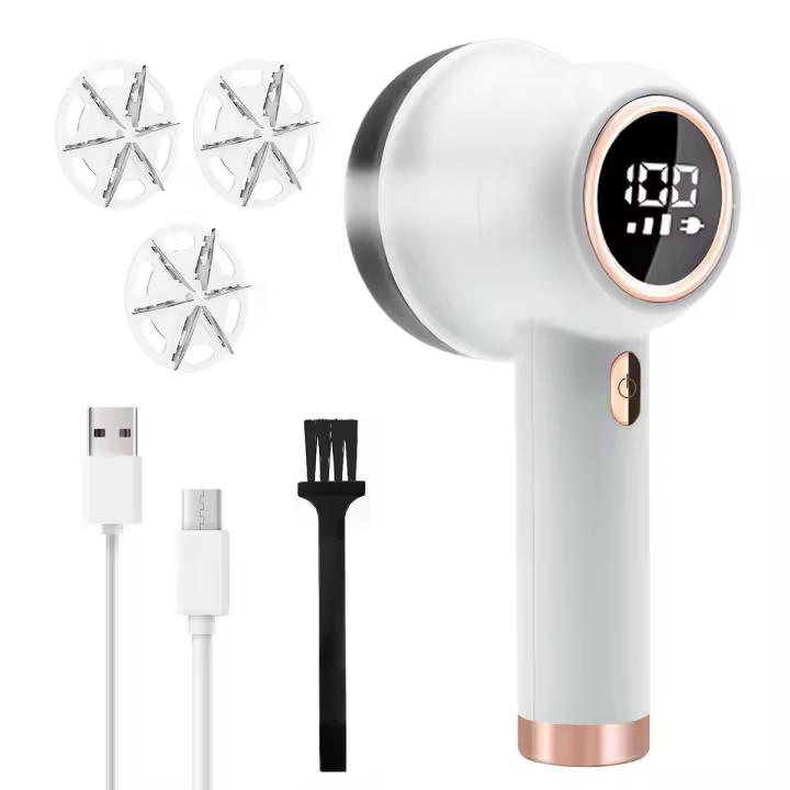 Afeitadora antipilling, afeitadoras de pelusas, 3 velocidades ajustables, 6 cuchillas de corte, pantalla LED, para ropa, sofás, mantas - 1