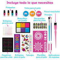 Shimmer N Sparkle - Kit belleza niñas 4 en 1 para hacer tatuajes, teñir el pelo, hacer la manicura o maquillarse - details 6