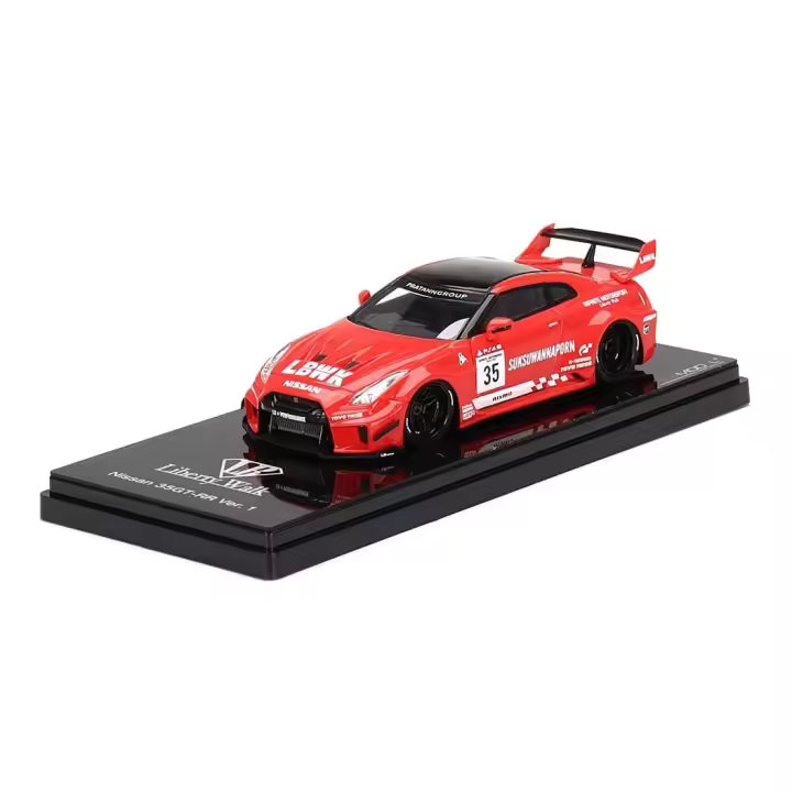 TSM MODELO 1/43 NISSAN 35GT-RR VER.1 LB-SILHOUETTE OBRAS GT ROJO Y NEGRO LBWK - TSMV0010 - 1
