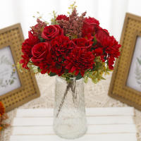 Rosa De Otoño Artificial Peonia 30cm Decoración De Casa Para Boda Fiesta Navidad Flores Silken Baratas Para Arreglo De Bouquet DIY - details 2
