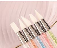 Set De 5 Brochas De Uñas Con Doble Cabeza Y Diseño De Flor De Silicona Herramienta De Escultura Y Embossing Para Arte De Uñas - details 6