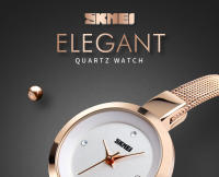 Reloj De Cuarzo Para Mujer SKMEI Lujo Fino Correa Estilo Casual Acero Inoxidable Resistente Al Agua Y Al Choque Display Sin Número - details 0