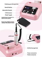 Máquina De Uñas Profesional 45000RPM Con Base Y Pantalla LCD Grande Herramienta De Esmeril Para Manicura Eléctrica En Salón - details 4