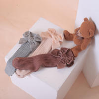 Calcetines De Pierna Alta Para Bebés Niñas Otoño Invierno Algodón Con Gran Lazo Calcetines Calientes Solids Para Niñas De 0 a 5 Años - details 5