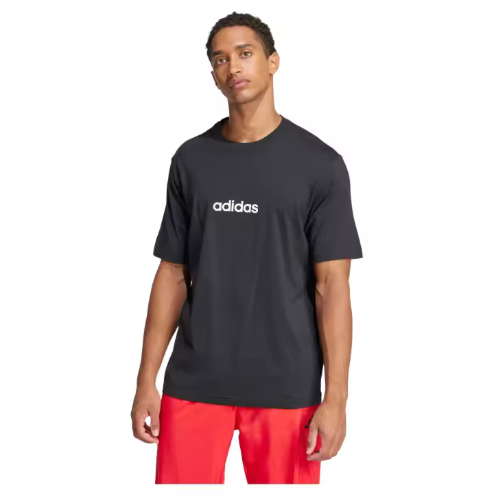 Camiseta de Manga Corta Adidas Essentials Linear para hombre en color negro - 1