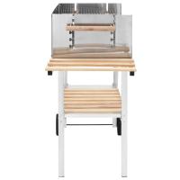 vidaXL Barbacoa de carbón portátil XXL acero inoxidable con 2 estantes - details 2