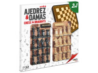 Cayro - Juego  Ajedrez y Damas con Tablero de Madera -Juego  Clásico de Mesa - con 48 Piezas en 2 Colores - - details 0