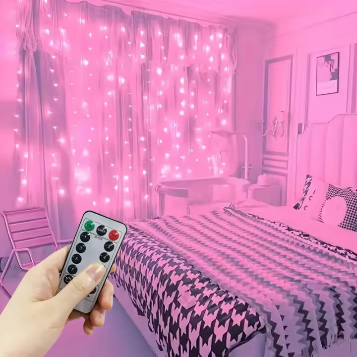 Nueva Correa De Año Nuevo Con Luces LED De Cobre 3/6m Decoración De Ventana Y Dormitorio Para Navidad Boda Fiesta Rosa - 1