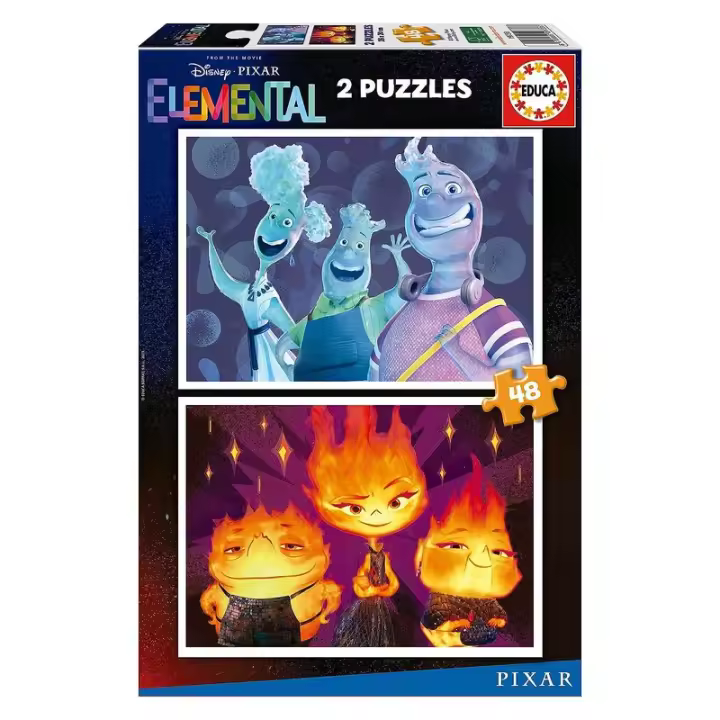 Educa Borras Set de 2 Puzzles Infantiles Disney Elemental 48 Piezas EDUCA BORRA - A Partir de 6 Años - 1
