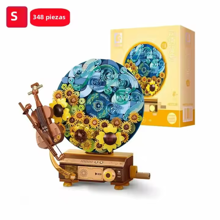 SEMBO Fantasía CD Juguete De Construcción De Bloques MOC Flores Decoración Para El Hogar Regalo De Cumpleaños Para Niñas Edad 6-12 Sin Batería - 1