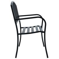 vidaXL Banco de jardín acero negro 125 cm - details 2