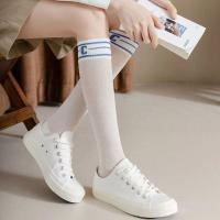 Medias Largas De Golf Con Letra C En Malla Elástica Para Mujer Medias Rodilleras Coreanas JK Medias De Algodón De Corea - details 1