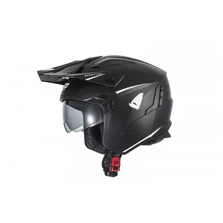 Casco Jet UFO Sheratan Trial negro mate solido - 1