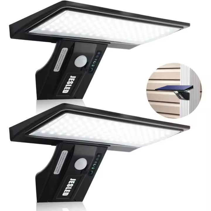 Luces Solares para Exterior, [paquete de 2 90 LED] 2600 Mah Sensor de Movimiento Luces Solares - 1