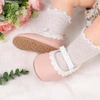 Zapatos De Primera Caminata Para Niñas Meckior Cuero PU Suela De Goma Antideslizante Suave Para Recién Nacidos Y Bebés 0-18M Cierre Elástico Estilo Casual - details 13